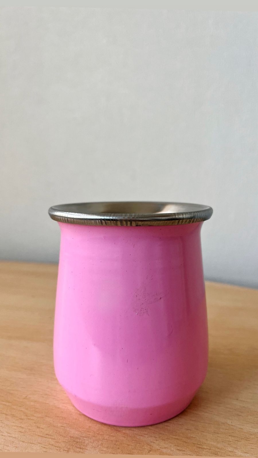 Mate de acero inoxidable rosado