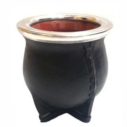 Mate de Cuero y Cerámica – Color Negro