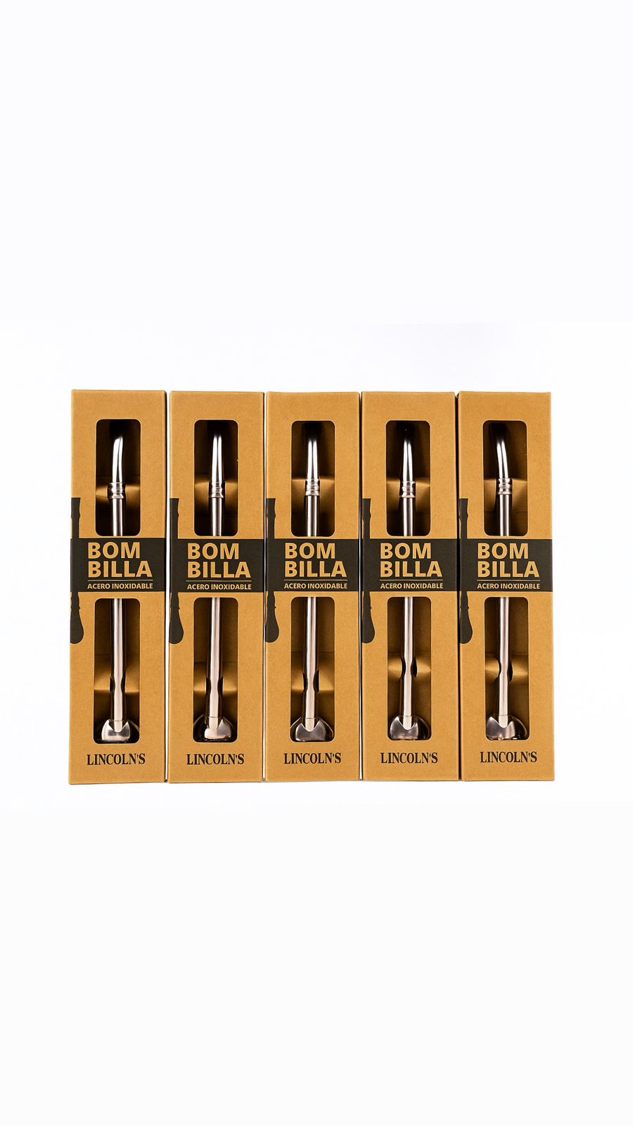 Bombilla Simple con Base Redonda de Acero Inoxidable