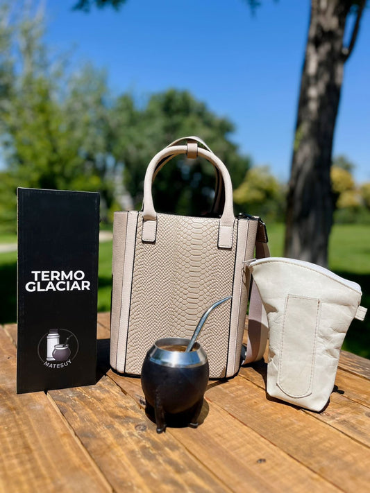 KIT MATERO PREMIUM BEIGE 2 - MATE DE CALABAZA