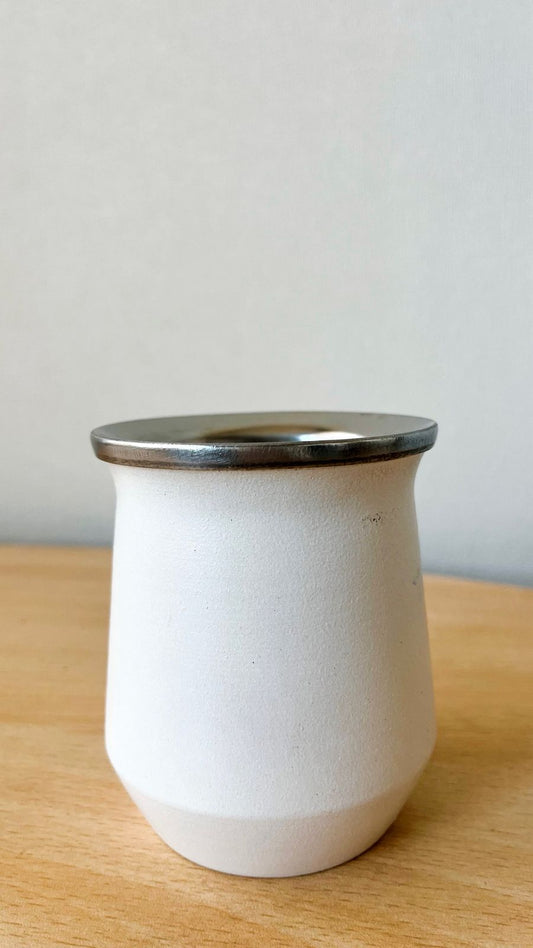 Mate de acero inoxidable blanco