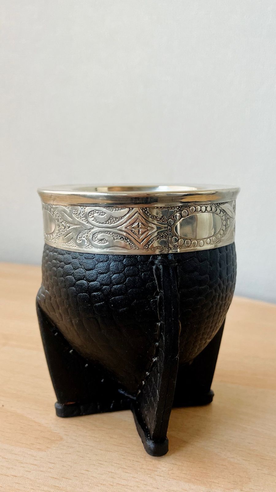 Mate Imperial calabaza - Forrado en Cuero – Color Negro
