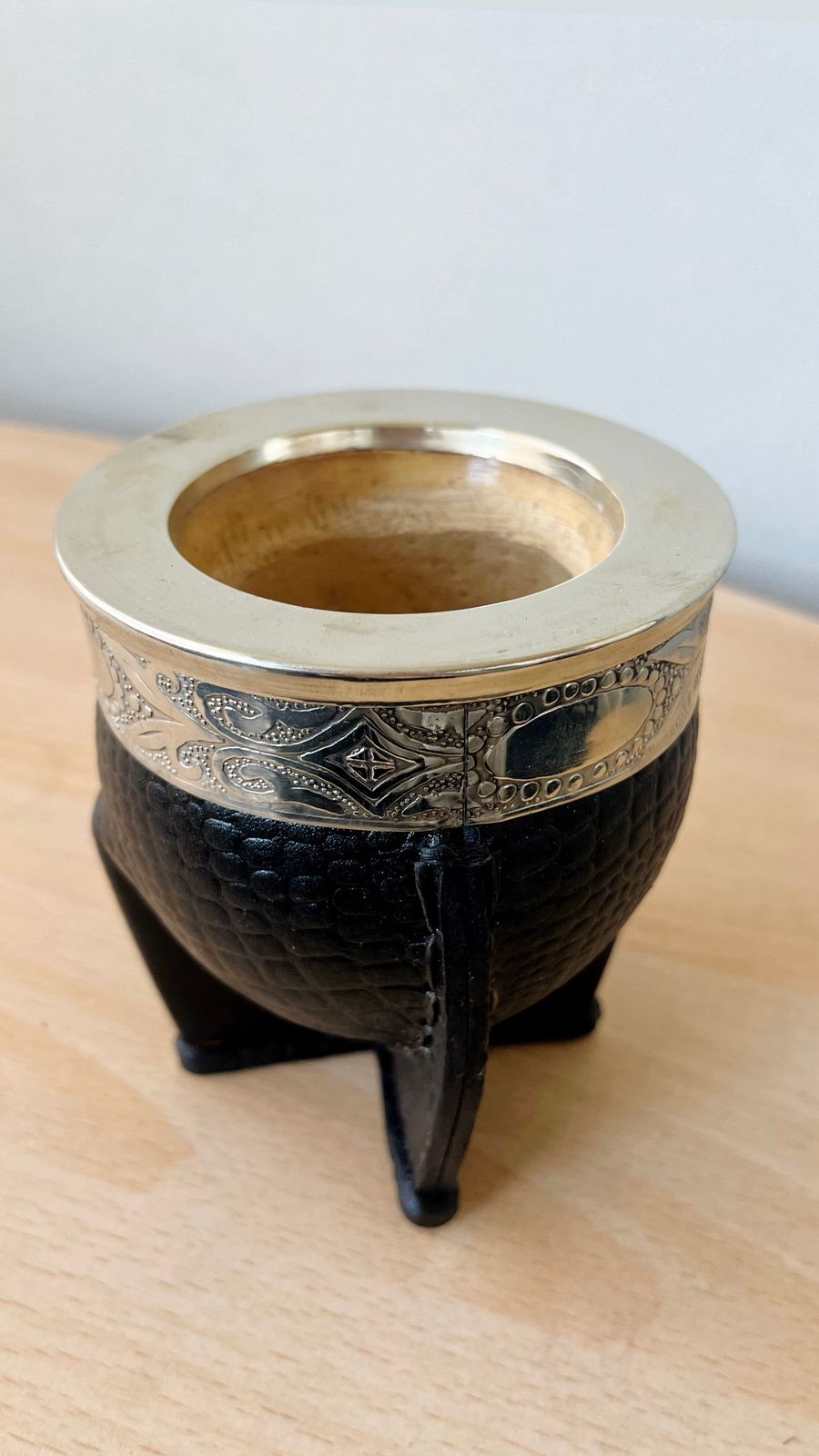Mate Imperial calabaza - Forrado en Cuero – Color Negro