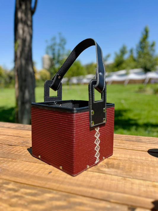 PORTAMATE CUADRADO CUERINA